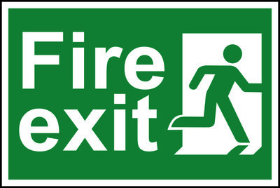 Safety Sign Fire Exit Text Only PVC 300x200mm
