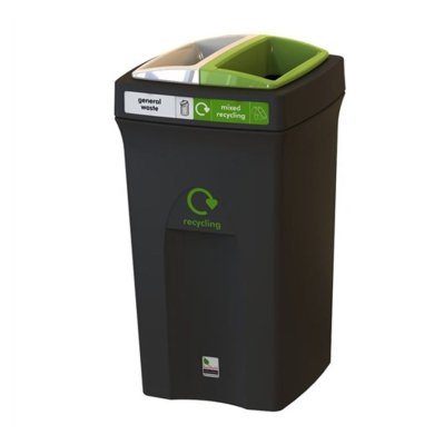 ENVIROBIN 100L BLACK RECYCLING BIN / COLOURED LIDS GENERAL / MIXED RECYCLING