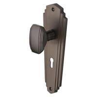 CHA1900-MB - Heritage Brass Mortice Knob On Lock Plate Charlston Design Matt Bronze Finish