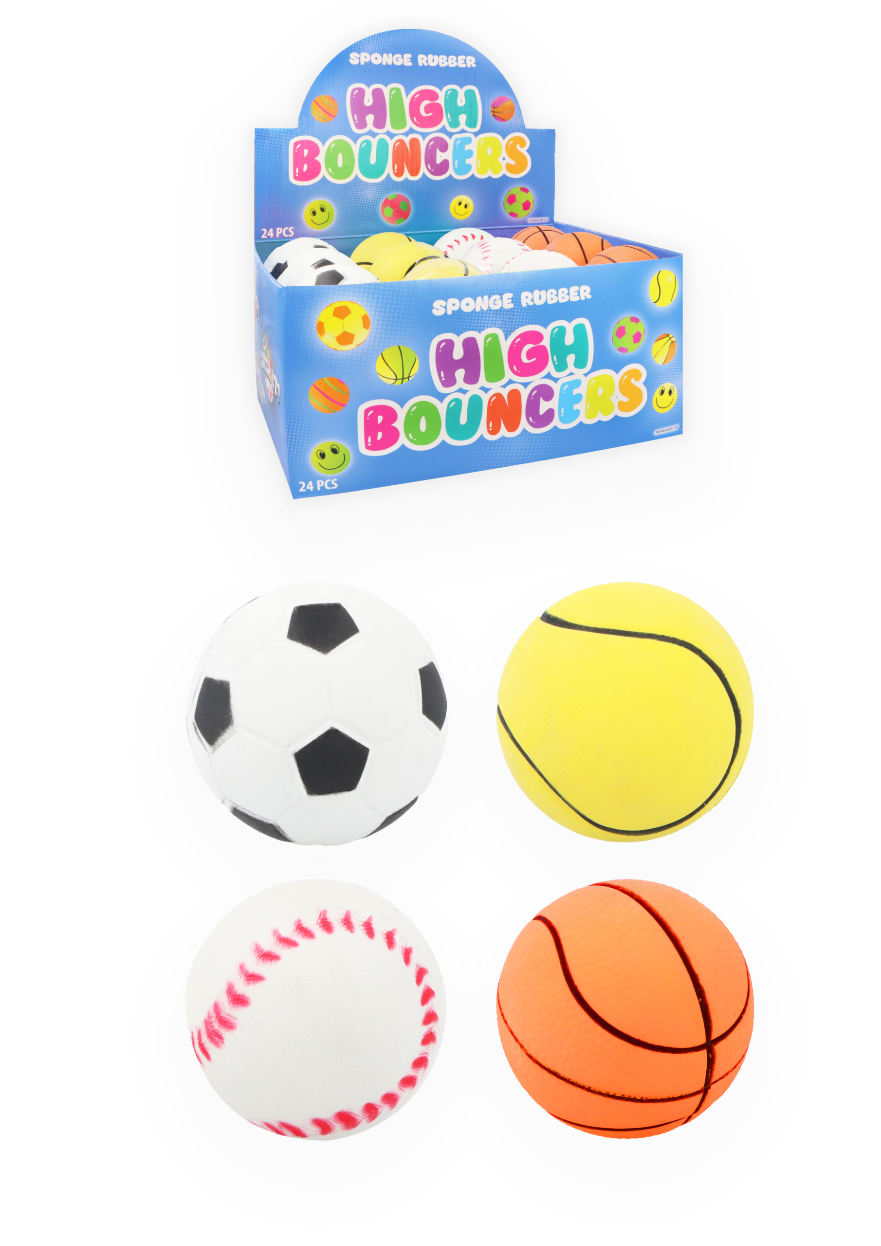 High Bounce Sports Balls (6.2cm) CDU of 24