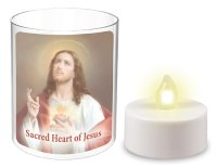 Battery Votive Light & Holder/Sacred Heart   (87847)