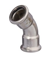 22mm MS21 MPRESS STAINLESS STEEL BEND 45DG FEMALE TO FEMALE