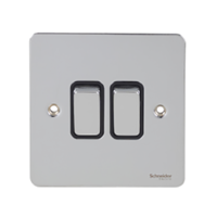 Schneider Flat Plate 2 Gang 2 Way Switch