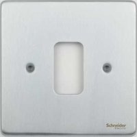 Schneider Ultimate Low Profile Grid Plate 1 gang Brushed Chrome | LV0701.1250