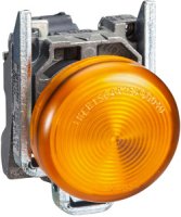 LED Panel Mount Indicator, Orange, 24 V, 22 mm, IP66, NEMA 4X, NEMA 13