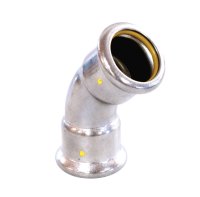 35mm MG21 MPRESS STAINLESS STEEL GAS BEND 45DG FEMALE TO FEMALE