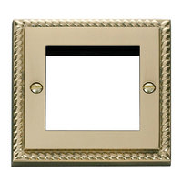 Georgian Brass CLICKGCBR311  1G Data Module Plate 2 Apertures