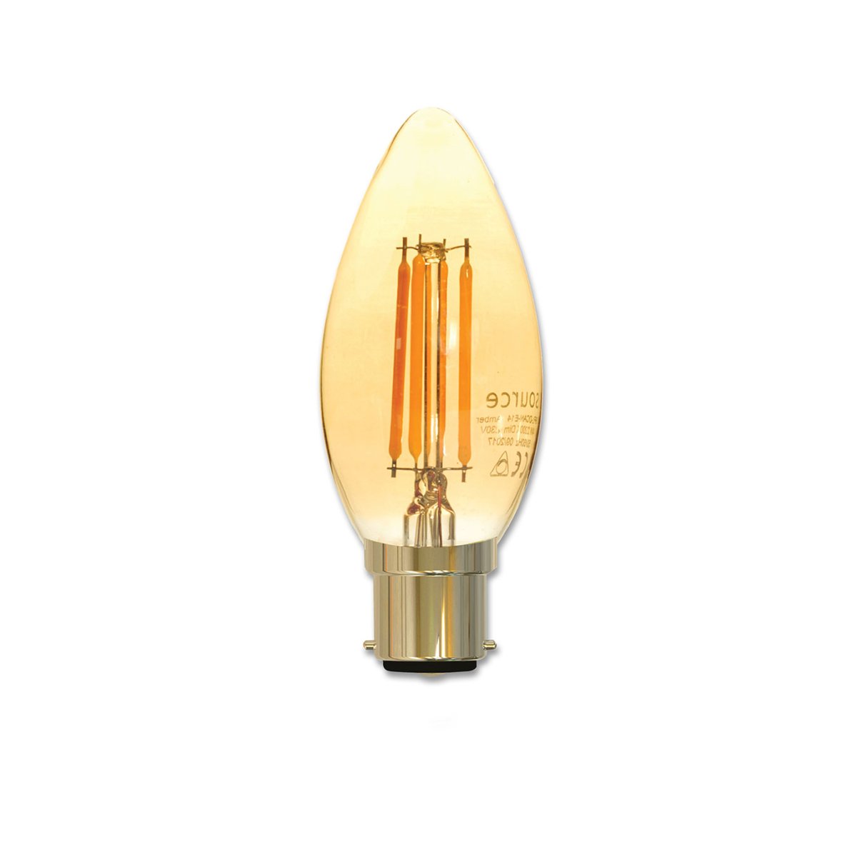 Eclipse 4W 2200K B22 Dimmable Candle Vintage LED Lamp