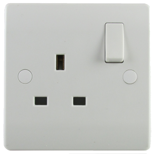 Sline 1G Switched Socket White SL409