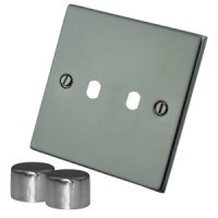 Black Nickel MBN2GPLT 2 Gang  Dimmer Plate with Knobs