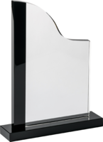 18cm Clear/BK Crystal Plaque (Satin Box)
