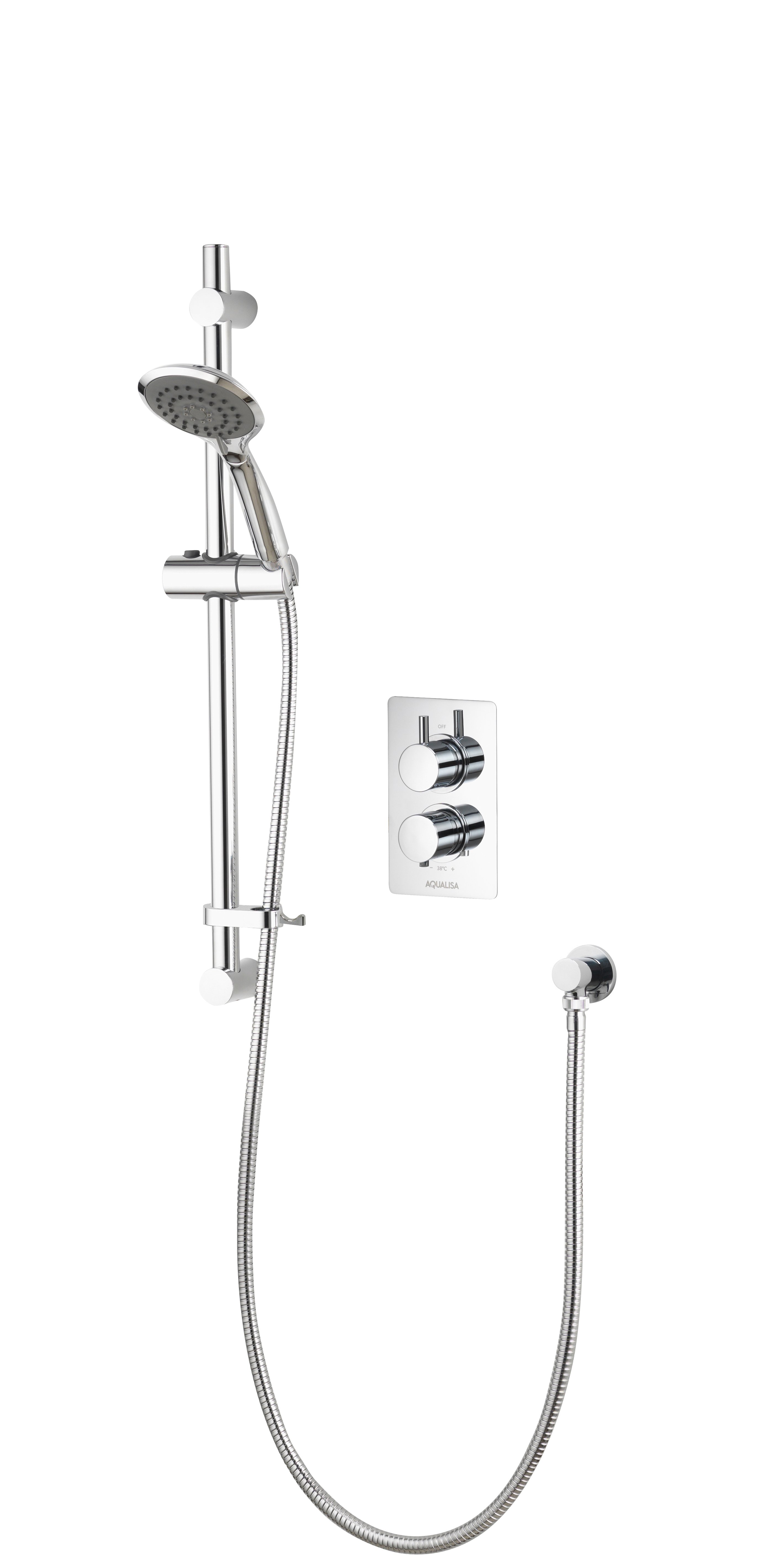 Aqualisa AQ Concealed Thermostatic Mixer Round Dials Adj Kit - CP AQRNDCV1