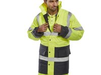 Hi-Visibility Waterproof 2-Tone Nylon Anorak Yellow/Navy