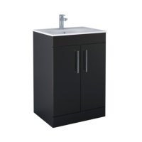 Tucker French Bucks 600mm Floor Standing Two Door Basin Unit Matt Black