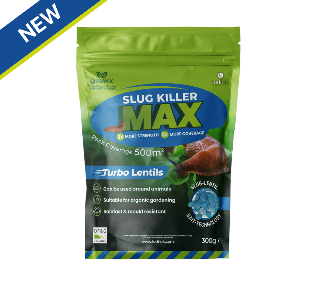 Organ-X Slug Killer Lentils Max 12x300gm