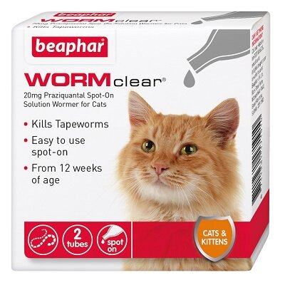 Beaphar Spot On Worm Clear Cat 2 Tubes x 6