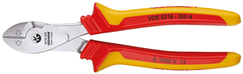 Gedore - VDE 8316-200 H VDE Power Side Cutter With VDE Insulating Sleeves 200mm
