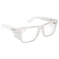 FRONTSIDE SAFETY GLASSES CLEAR LENS WITH CLEAR FRAME 6500