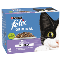 Felix Cat Pouch Original Mixed Selection Jelly 85g 12-Pack x 4