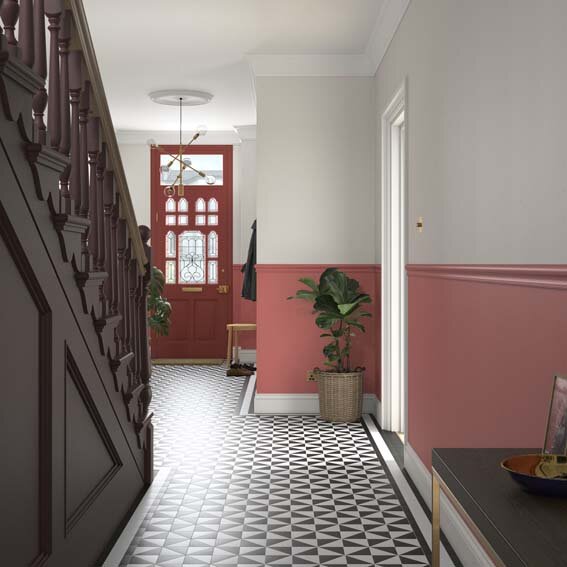Heritage Coral Pink Eggshell Hallway
