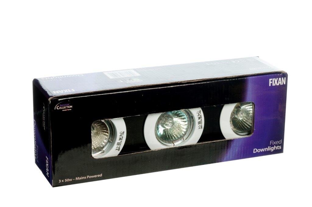POWERMASTER TRIPLE PACK WHITE FIXED DOWNLIGHT KIT