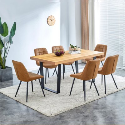Auckland 5ft x 3ft Dining Table & 6 Chairs Set  