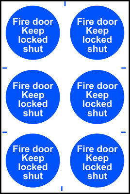 Safety Sign Fire Door Keep Locked Shut PVC 200x300mm