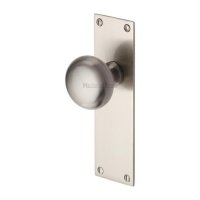 BAL8510-SN - Heritage Brass Mortice Knob on Latch Plate Balmoral Design Satin Nickel Finish
