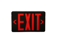 Combination LED Exit/LED Emergency Light w/Battery Back-up, Black (universal mount), (13"W x 10"H)