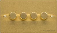 Heritage - Elite Flat Plate - 4Gang 2Way Dimmer 400w Satin Brass | LV0901.2281