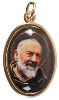 Medal/Gold Finish/Saint Pio Picture   (1580/PIO)