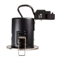 COMPACT 50W mains voltage pressed steel fire rated downlight, IP20, 72mm, Chrome, dimmable