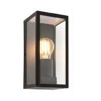 Diane Black, clear glass E27 wall lamp