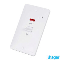 Hager Sollysta 50A DP Cooker Switch 2G Vertical Neon WMDP50VN