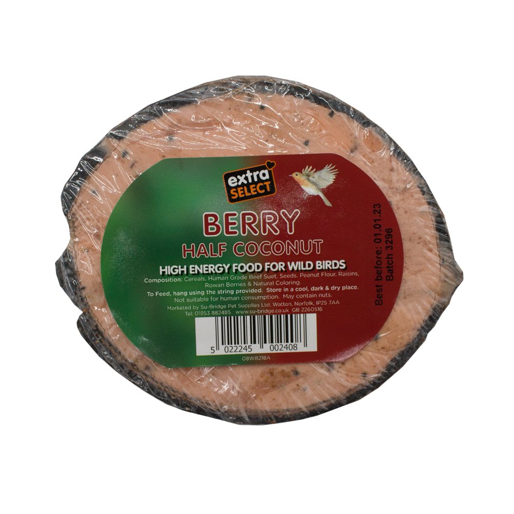 Extra Select Half Filled Berry Coconuts Suet Feeders 1x10
