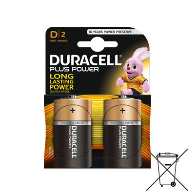 Duracell LR20 D Batteries (2 Pk)