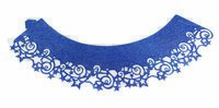 CW923 CUPCAKE WRAP STAR MIDNIGHT BL 12PK