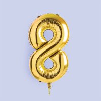 Gold Number '8' Foil 34" Balloon