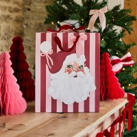 Santa & Stripe Medium Gift Bag