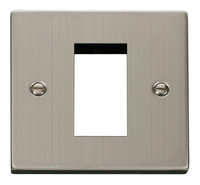 Click Deco Victorian Stainless Steel 1 Gang Single Aperture DATA Plate | LV0101.0121