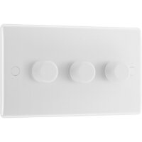 NEXUS WHITE 3 GANG INTELLIGENT TRAILING EDGE DIMMER SWITCH 2 WAY 200W OR 10 LED LAMPS
