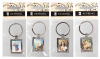 Metal Key Ring/Resin Picture/Assorted   (74366)