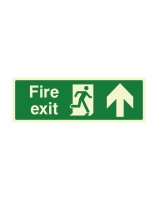 FIRE EXIT UP SIGN PHOTOLUMINESCENT 300MM X 100MM