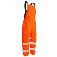 Hi-Vis FR D/N PU Bib Rain Trousers, Orange