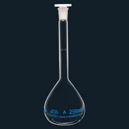 Volumetric flask, class A, PE stopper, serial number and conformity certified. SCHARLAU. Capacity (ml): 5. Socket: 10/19 Tolerance (ml): 0.04 ml