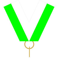 22mm Medal Ribbon with Clip (Green & White)