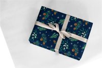 50cm x 100M NAVY WITH ACORNS & HOLLY