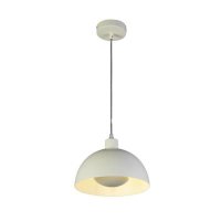 MARS 1 LIGHT PENDANT MATT CREAM METAL AND CREAM INNER 40CM