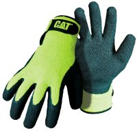 Cat Hi-Vis String Knit Latex Glove Textured Latex Coated Palm+Fingers S.8 Medium
