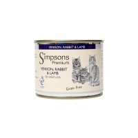 Simpsons Premium Adult Cat Can - Venison, Rabbit & Lamb 200g x 6